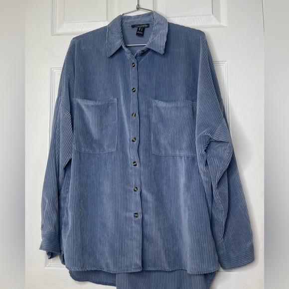 Corduroy Light Blue - Button Down Shirt - Picture 1 of 3